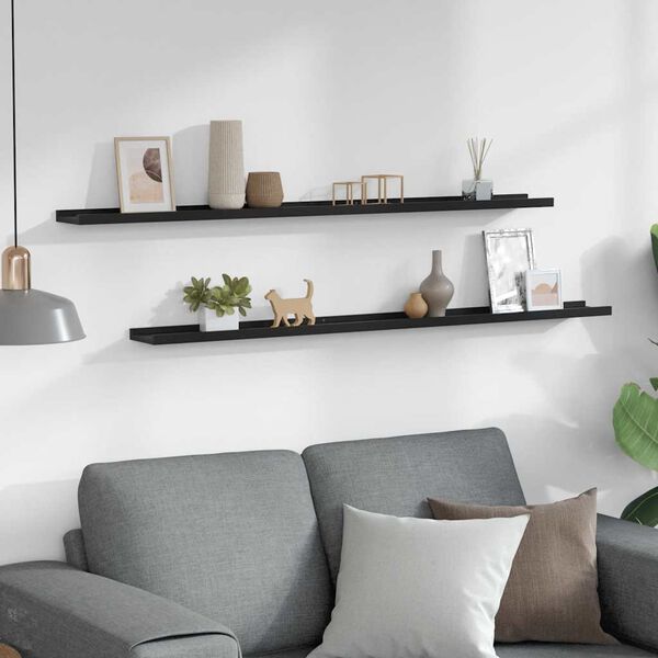 vidaXL v&aelig;ghylder 2 stk. 115x9x3 cm sort