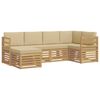 vidaXL Udend&oslash;rs sofagruppe 6 pcs Hvid og Beige Polyester