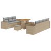 vidaXL Havesofa S&aelig;t 10 pcs Beige polyrattan