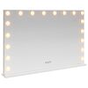 vidaXL LED Makeup Spejl Hvid 80 x 10 x 52,5 cm Glas og St&aring;l