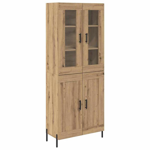 vidaXL Highboard Artisan Egetr&aelig; 69,5 x 34 x 180 cm Konstrueret tr&aelig;