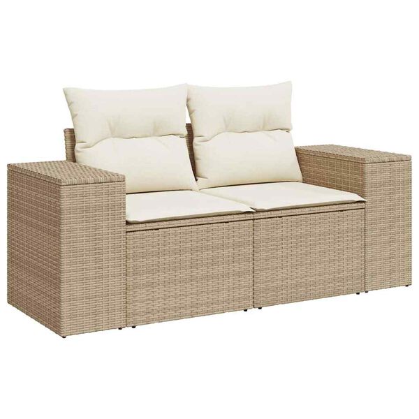 vidaXL sofas&aelig;t til haven 6 dele med hynder polyrattan beige