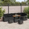 vidaXL Havesofa S&aelig;t 9 pcs Sort polyrattan