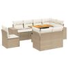 vidaXL sofas&aelig;t til haven 9 dele med hynder polyrattan beige