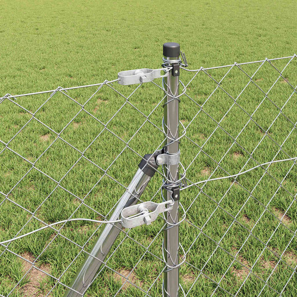 vidaXL Hegnspæl Sølv 10 x 0,4 m (60 x 60 mm net) Stål