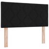 vidaXL Box spring seng med madras med LED Sort 90 x 200 cm Stof