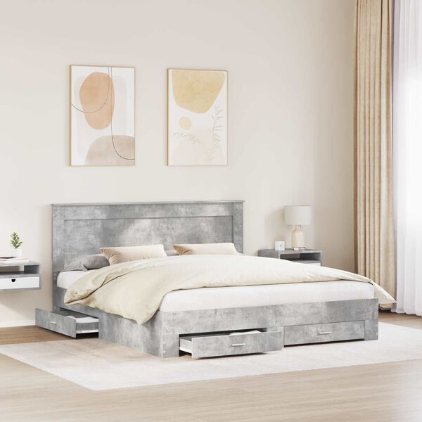 vidaXL Sengestel med skuffe med hovedg&aelig;rde Konstrueret tr&aelig;