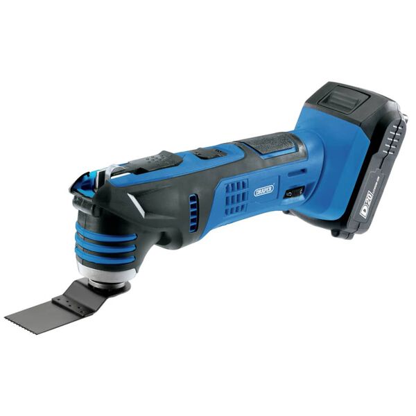 Draper Tools oscillerende multiv&aelig;rkt&oslash;jss&aelig;t med 1x2 Ah D20 batteri 20V