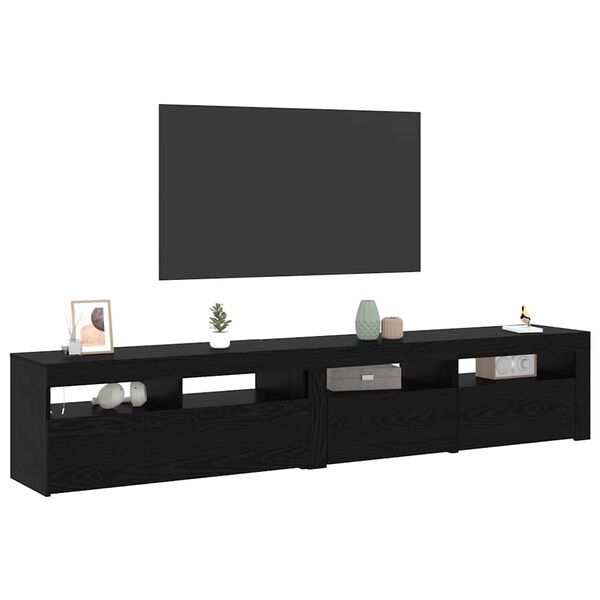 vidaXL TV-skab 2 pcs Sort eg 210 x 35 x 40 cm Konstrueret tr&aelig;