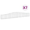 vidaXL buede gabionkurve 7 stk. 400x30x40/60 cm galvaniseret jern