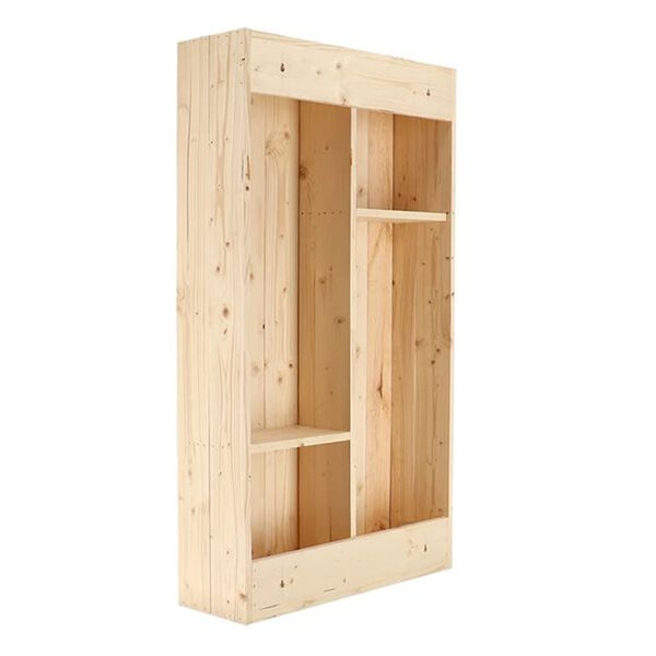 Esschert Design væghængt barbord med foldbar hylde str. L naturfarvet