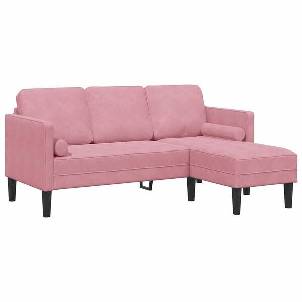 vidaXL Sofa S&aelig;t med pude Lyser&oslash;d Polyester