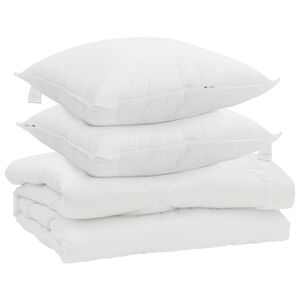 vidaXL Dyne med pude 3 pcs Hvid Mikrofiber