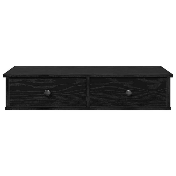 vidaXL v&aelig;ghylde med skuffer 80x34x17 cm konstrueret tr&aelig; sort