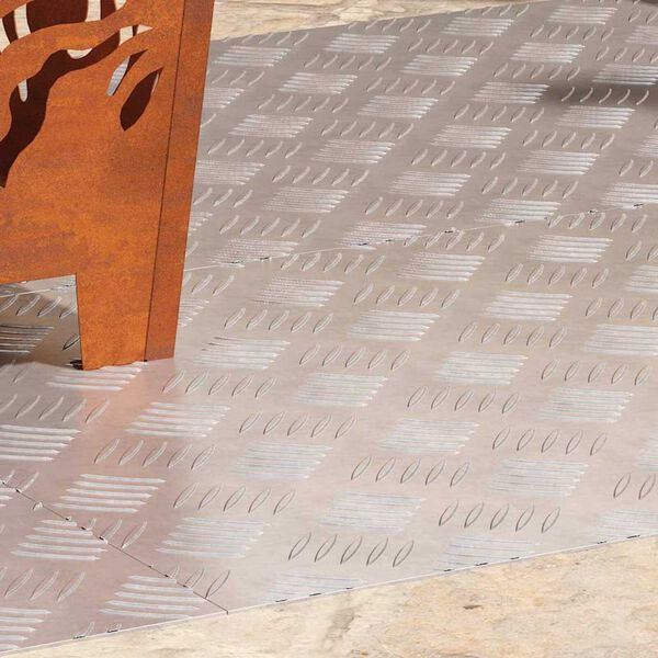 vidaXL Trappe Tread Rektangulær 4 pcs Sølv 90 x 50 cm Aluminium