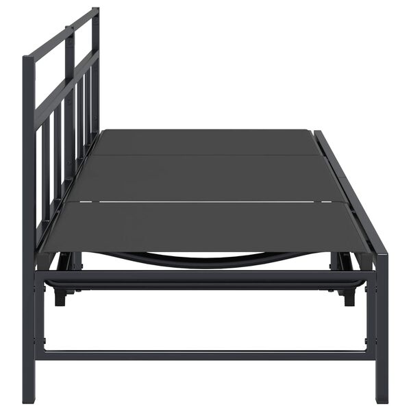 vidaXL Solstol Sort 200 x 62 x 59,5 cm Textilene