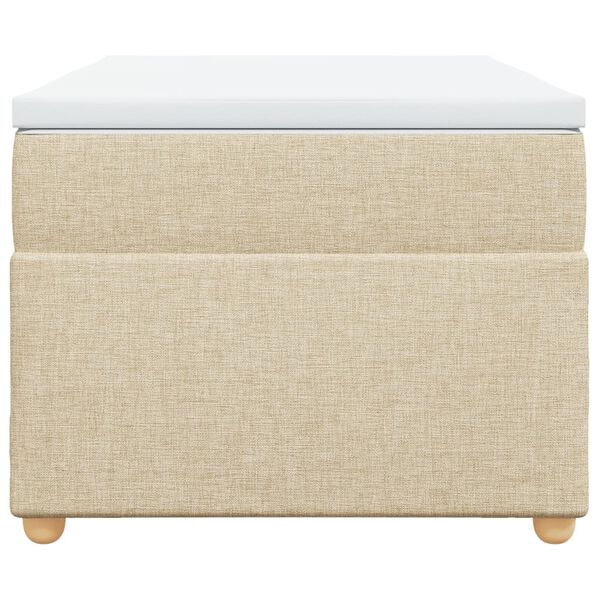 vidaXL kontinentalseng med madras 90x200 cm stof cremefarvet