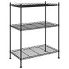 vidaXL opbevaringsstativ med 3 hylder 60x35x76 cm 150 kg sort