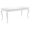 vidaXL spisebord 179 x 89 x 81 cm hvid h&oslash;jglans