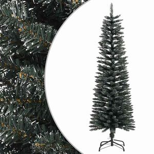 vidaXL kunstigt smalt juletr&aelig; med juletr&aelig;sfod 150 cm PVC gr&oslash;n