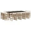 vidaXL spisebordss&aelig;t til haven 13 dele med hynder polyrattan beige