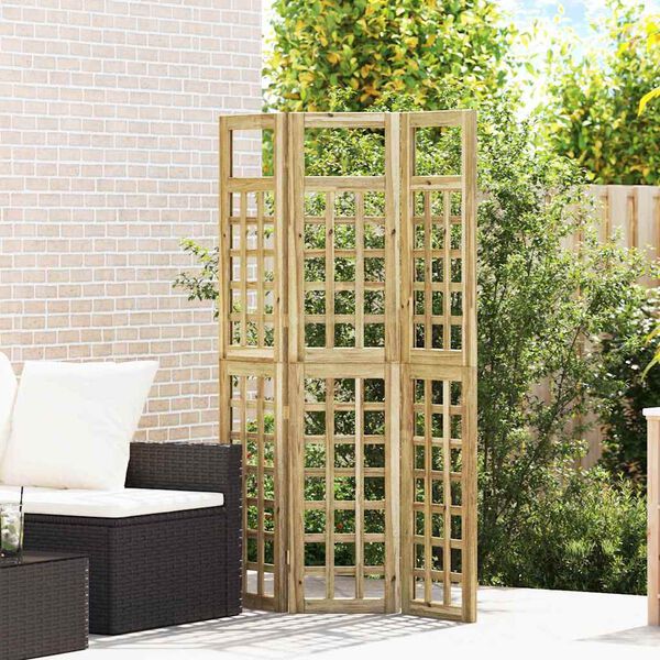 vidaXL Privatlivssk&aelig;rm Honningbrun 121 x 180 cm Massivt fyrretr&aelig;