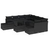 vidaXL Havesofa S&aelig;t 9 stk. Sort polyrattan