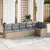 vidaXL Havesofa S&aelig;t 6 pcs Beige polyrattan