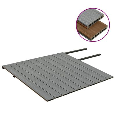 vidaXL terrassebrædder med tilbehør WPC 20 m² 2,2 m brun og grå