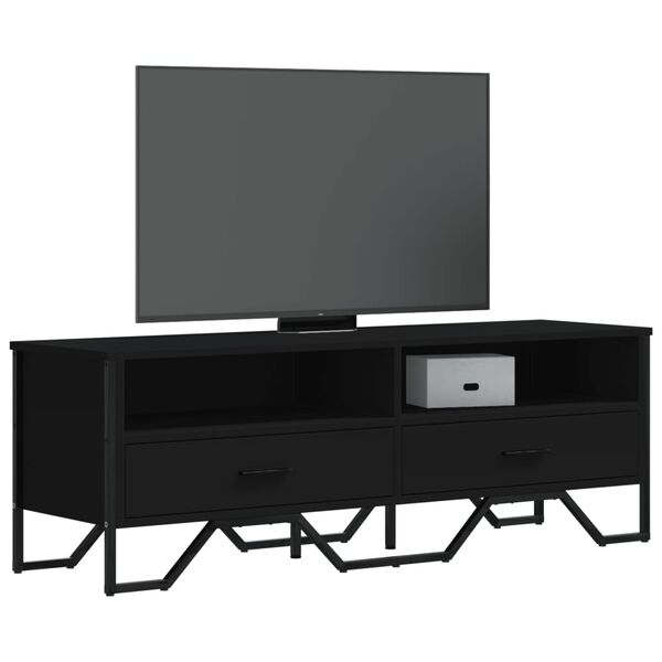 vidaXL tv-bord 122x34x41 cm konstrueret tr&aelig; sort