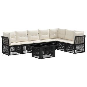 vidaXL Havesofa S&aelig;t 8 stk. Sort polyrattan