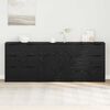 vidaXL Sideboard 3 pcs Sort eg 181 x 30 x 70 cm Konstrueret tr&aelig;
