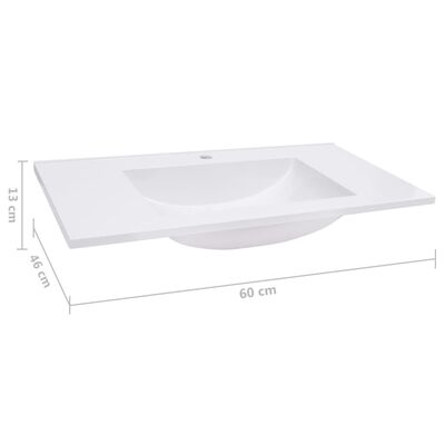 vidaXL håndvask 600x460x130 mm SMC hvid