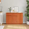 vidaXL Sideboard med skuffe Voks brun 110 x 34 x 75 cm Massiv fyrretr&aelig;