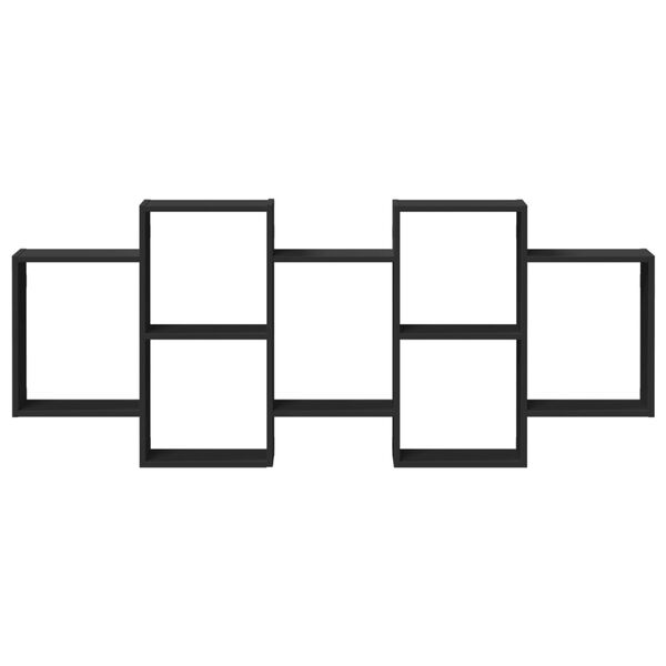 vidaXL væghylde 159x18x65 cm konstrueret træ sort