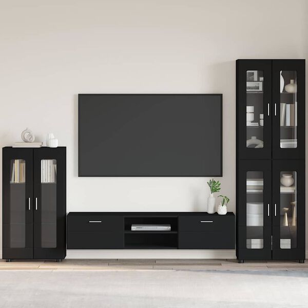 vidaXL Sideboard FLORIN Sort 55,5 x 29 x 103 cm Konstrueret tr&aelig;