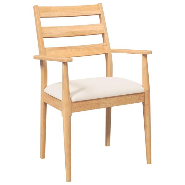 vidaXL spisebordsstole med hynder 2 stk. massivt gummitr&aelig;