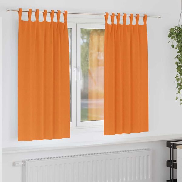 vidaXL M&oslash;rkl&aelig;gningsgardiner med ringe 2 pcs Lys Orange 175 x 140 cm