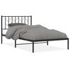 vidaXL sengeramme med sengegavl 107x203 cm metal sort