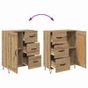 vidaXL Highboard med skuffe 2 pcs Artisan Egetr&aelig; Konstrueret tr&aelig;