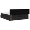 vidaXL Seng med LED -strimmellys med hovedg&aelig;rde Sort 180 x 200 cm Stof
