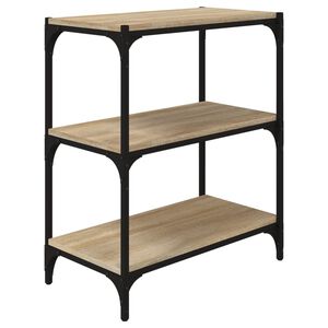 vidaXL bogreol 60x33x70,5 cm konstrueret tr&aelig; og st&aring;l sonoma-eg