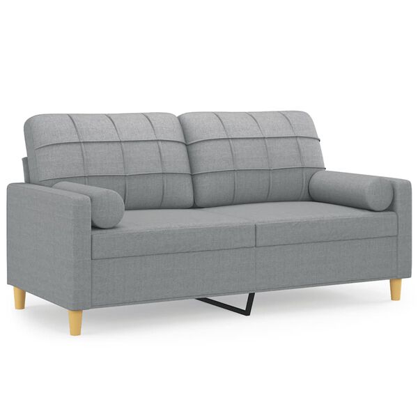vidaXL 2-personers sofa med pyntepuder 140 cm stof lysegrå