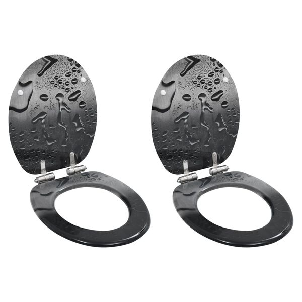 vidaXL toilets&aelig;der 2 stk. med soft close-l&aring;g MDF vanddr&aring;bedesign