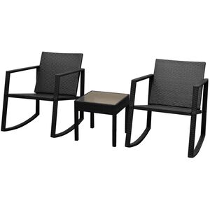 vidaXL bistros&aelig;t 3 dele polyrattan sort