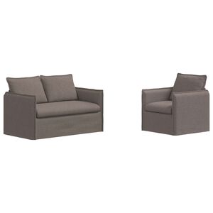 vidaXL Sofa S&aelig;t 2 pcs Gr&aring;brun 136 x 82 x 85 cm Stof