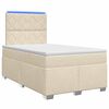vidaXL Boxmadras med topmadras Cremefarvet 120 x 190 cm Stof