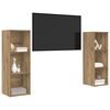 vidaXL TV-m&oslash;bels&aelig;t V&aelig;gmonteret 2 pcs Artisan Egetr&aelig; 107 x 35 x 37 cm