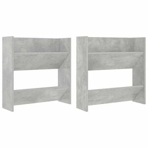 vidaXL v&aelig;gh&aelig;ngt skoskab 2 stk. 60x18x60 cm konstrueret tr&aelig; betongr&aring;