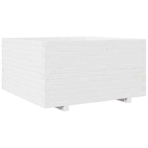 vidaXL plantekasse 90x90x49,5 cm massivt fyrretr&aelig; hvid